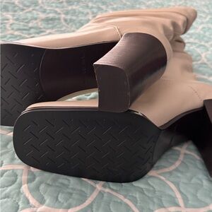 Chic Cream Heeled Boots for Women